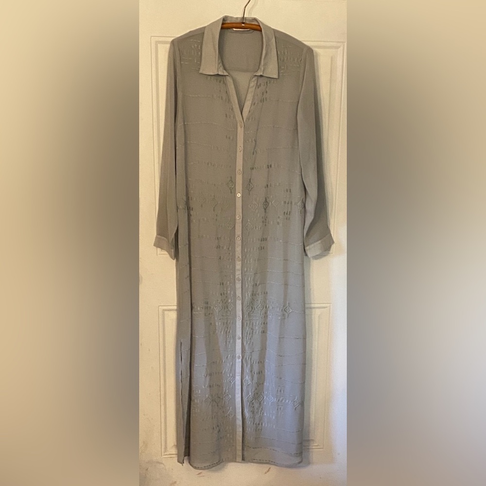 Soft Surroundings Gray Sheer Dress Overlay